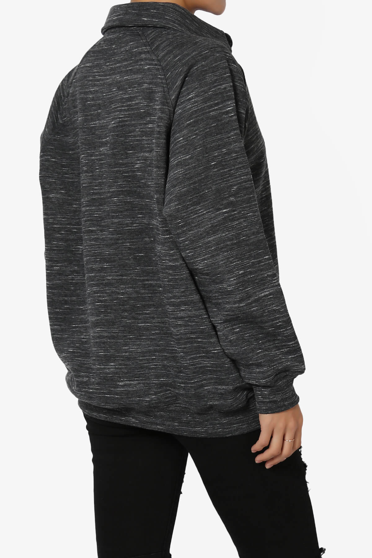 Avianna Oversized Fleece Polo Sweatshirt PLUS