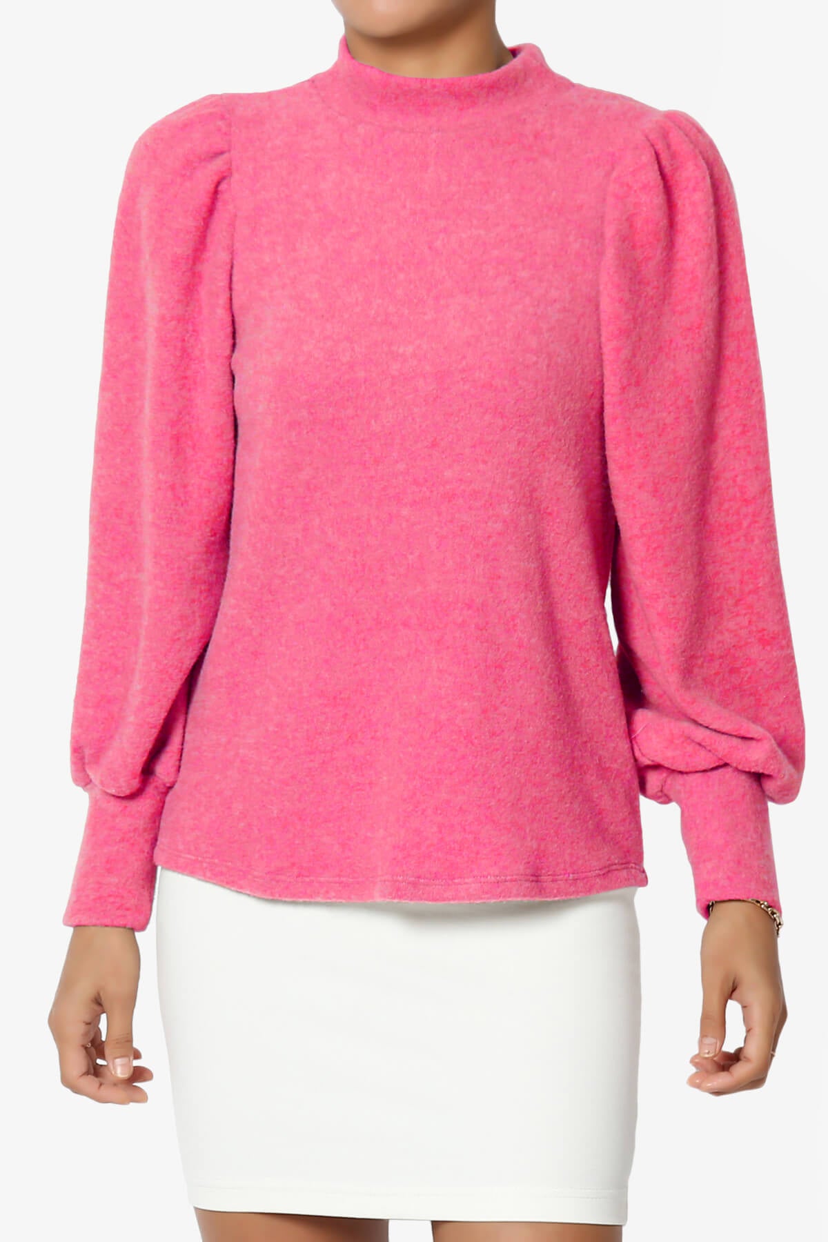 Killa Puff Long Sleeve Mock Neck Knit Sweater