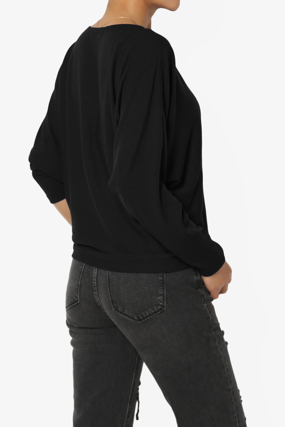 Pepper Dolman Sleeve Ribbed Top