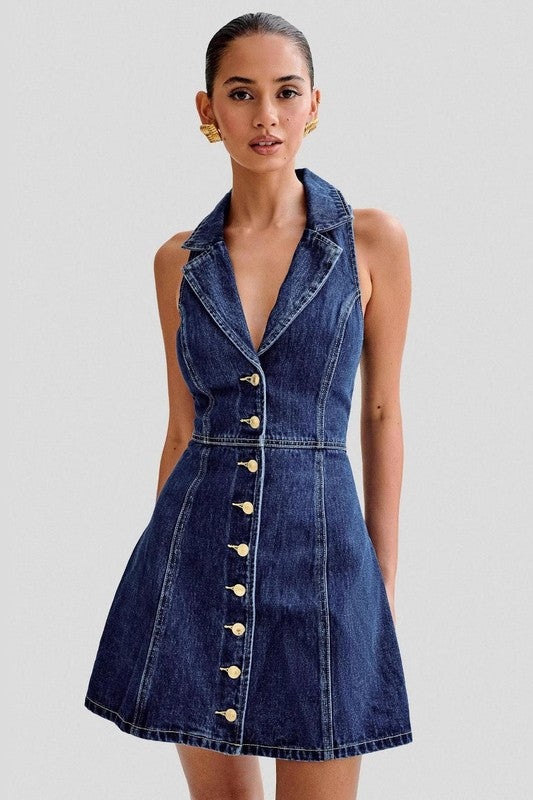 By Claude WOMEN FASHION DENIM DRESS