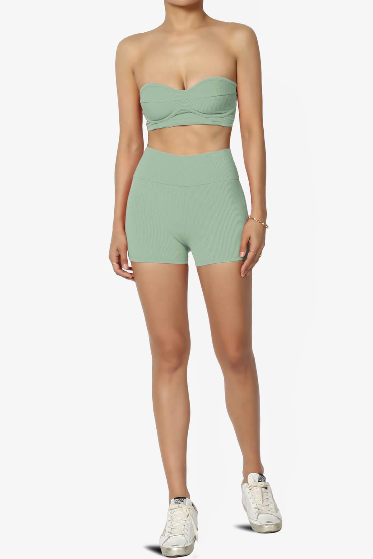 Glimmer Bandeau Top & Biker Shorts SET - The Mogan
